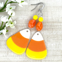 Load image into Gallery viewer, Candy Corn Long Earrings