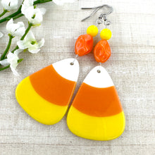 Load image into Gallery viewer, Candy Corn Long Earrings