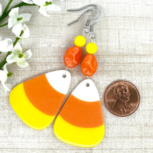 Load image into Gallery viewer, Candy Corn Long Earrings