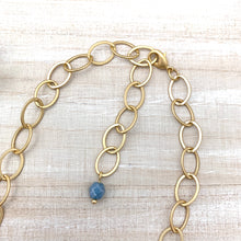 Load image into Gallery viewer, Summer Bloom Cluster Necklace with Blues, Pinks and Matte Gold Chain