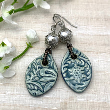 Load image into Gallery viewer, Steel Blue Ceramic Earrings