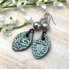 Load image into Gallery viewer, Steel Blue Ceramic Earrings