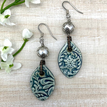Load image into Gallery viewer, Steel Blue Ceramic Earrings