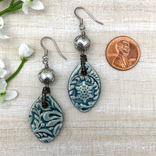 Load image into Gallery viewer, Steel Blue Ceramic Earrings