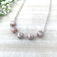 Load image into Gallery viewer, Pink Moonstone and Sterling Silver Necklace