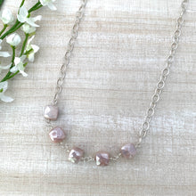 Load image into Gallery viewer, Pink Moonstone and Sterling Silver Necklace