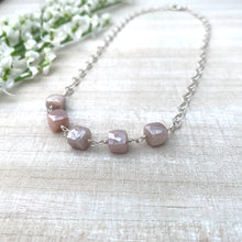 Load image into Gallery viewer, Pink Moonstone and Sterling Silver Necklace
