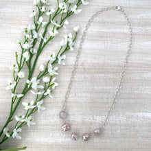 Load image into Gallery viewer, Pink Moonstone and Sterling Silver Necklace
