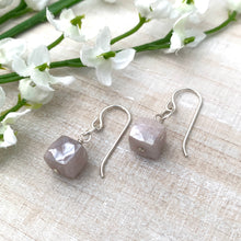 Load image into Gallery viewer, Pink Moonstone and Sterling Silver Earrings