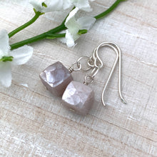 Load image into Gallery viewer, Pink Moonstone and Sterling Silver Earrings