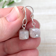 Load image into Gallery viewer, Pink Moonstone and Sterling Silver Earrings