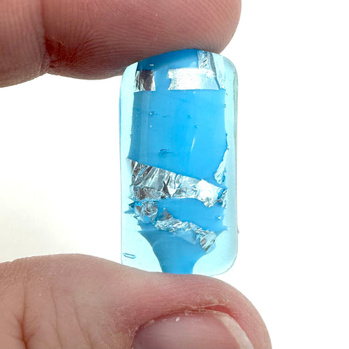 23x13mm Rectangle Sky blue with Foil