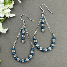 Load image into Gallery viewer, Blue Boho Teardrop Earrings