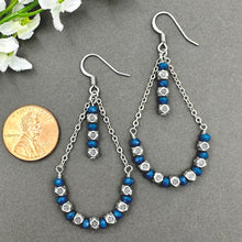 Load image into Gallery viewer, Blue Boho Teardrop Earrings