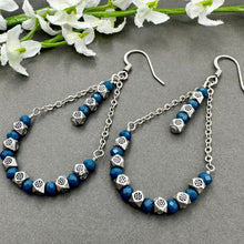 Load image into Gallery viewer, Blue Boho Teardrop Earrings