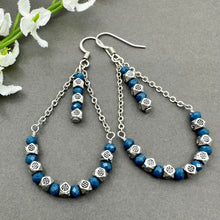 Load image into Gallery viewer, Blue Boho Teardrop Earrings