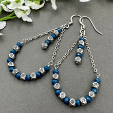 Load image into Gallery viewer, Blue Boho Teardrop Earrings