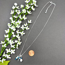 Load image into Gallery viewer, Cross Cluster Necklace with Apatite and Pearls