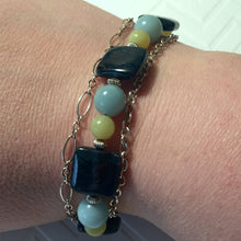 Load image into Gallery viewer, Apatite, Amazonite, and Jade Bracelet