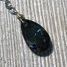 Load image into Gallery viewer, Graphite Swarovski Crystal Lariat Necklace