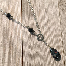 Load image into Gallery viewer, Graphite Swarovski Crystal Lariat Necklace