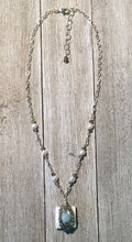 Load image into Gallery viewer, Mother of Pearl, Aquamarine, and Labordorite Necklace