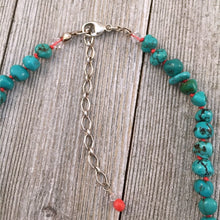 Load image into Gallery viewer, Hand Knotted Natural Turquoise Necklace with Swarovski Crystals