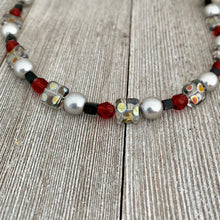 Load image into Gallery viewer, DIY Bracelet Kit with Instructions / Red / Metallic Polka Dot / Grey / Black / DIY Craft Kit