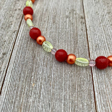 Load image into Gallery viewer, DIY Bracelet Kit with Instructions, Ruby Jade, Orange Glass Pearls, DIY Craft Kit, For Adults