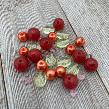 Load image into Gallery viewer, DIY Bracelet Kit with Instructions, Ruby Jade, Orange Glass Pearls, DIY Craft Kit, For Adults