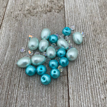 Load image into Gallery viewer, DIY Bracelet Kit with Instructions, Aqua Glass Beads, DIY Craft Kit, For Adults, Jewelry Making