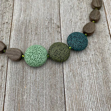 Load image into Gallery viewer, Lava and Wood Diffuser Bracelet / Teal / Forest Green / Sea Green