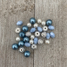 Load image into Gallery viewer, DIY Bracelet Kit with Instructions, Light Blue, Glass Pearl Beads, DIY Craft Kit, For Adults