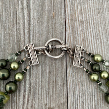 Load image into Gallery viewer, Shades of Green Multi-Strand Necklace