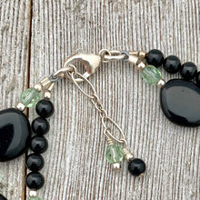 Load image into Gallery viewer, Black & Green Double Strand Bracelet