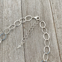 Load image into Gallery viewer, Red Quartz / Clear Crystals / Silver Plated Chain Necklace