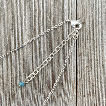 Load image into Gallery viewer, White Swarovski Pearls / Clear Swarovski Crystals / Tiny Blue Grey Crystals / Charm Necklace