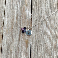 Load image into Gallery viewer, Cross Charm Necklace, Purple, Lavender, Dangles, Swarovski Crystals, Simple, Gift, Women, Teens