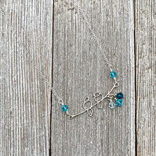 Load image into Gallery viewer, Sterling Silver Love Birds Necklace, Swarovski Crystals, Bird Jewelry, Dainty Necklace, Bird Lover