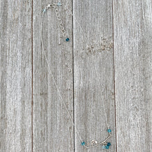 Load image into Gallery viewer, Sterling Silver Owl Necklace, Swarovski Crystals, Owl on a Branch, Teal Owl, Owl Lover, Owl Jewelry