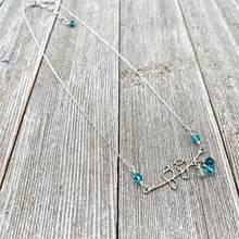 Load image into Gallery viewer, Sterling Silver Love Birds Necklace, Swarovski Crystals, Bird Jewelry, Dainty Necklace, Bird Lover