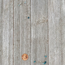 Load image into Gallery viewer, Sterling Silver Owl Necklace, Swarovski Crystals, Owl on a Branch, Teal Owl, Owl Lover, Owl Jewelry