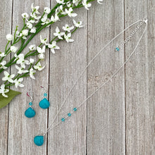 Load image into Gallery viewer, Teal Teardrop Necklace and Earring Set