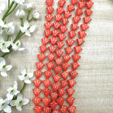 Load image into Gallery viewer, 9mm Daylily Red Orange with Gold Wash
