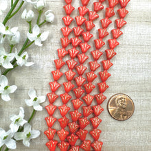 Load image into Gallery viewer, 9mm Daylily Red Orange with Gold Wash
