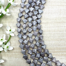 Load image into Gallery viewer, 9mm Daylily White Opal and Opaque Thistle with Silver Finish
