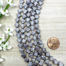 Load image into Gallery viewer, 9mm Daylily White Opal and Opaque Thistle with Silver Finish
