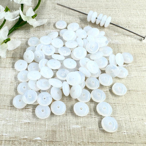 White Opal 6x2mm Disc Spacer