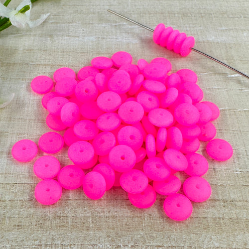 Neon Pink 6x2mm Disc Spacer