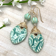 Load image into Gallery viewer, Light Turquoise Ceramic Earrings
